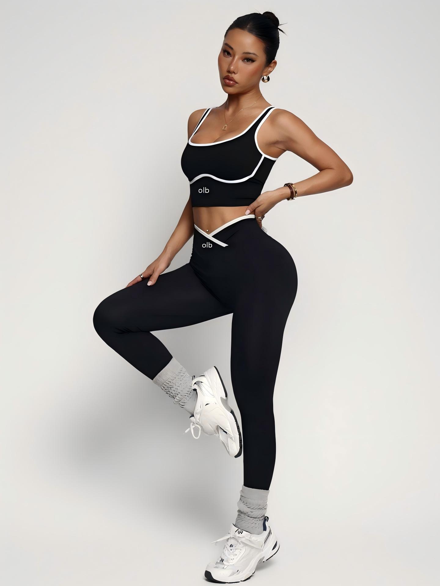 Yoga Fitness Outfit - 2-delig nieuw sportbeha-vest en broek fitnesspak,