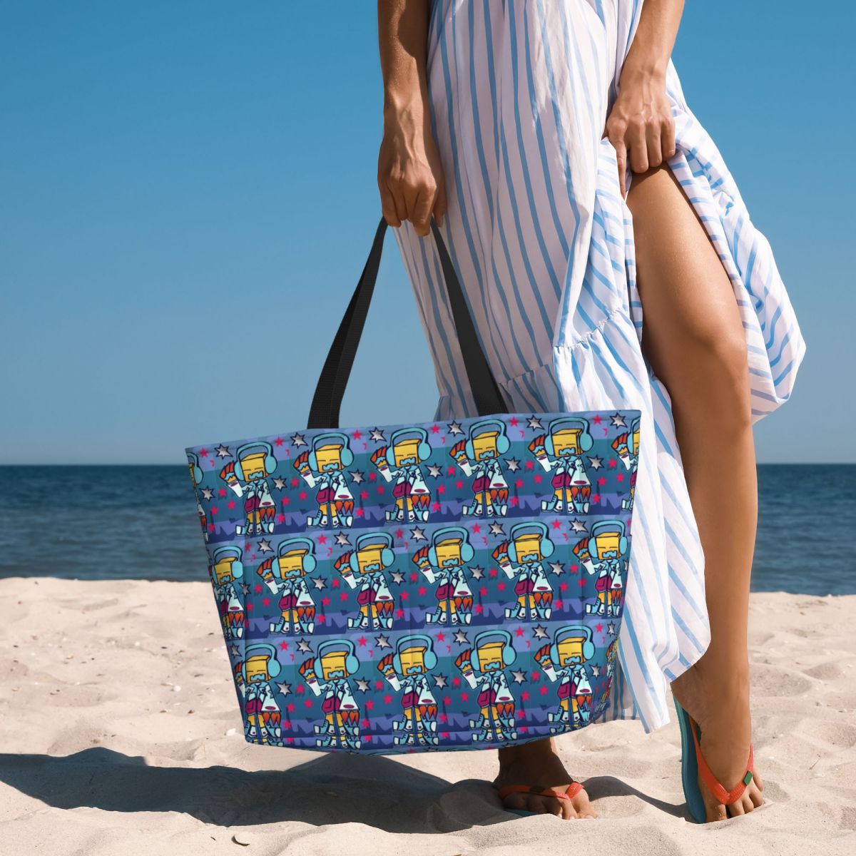 Yoga Fitness Dude - Geometry Dude Beach Tote Bag Sport