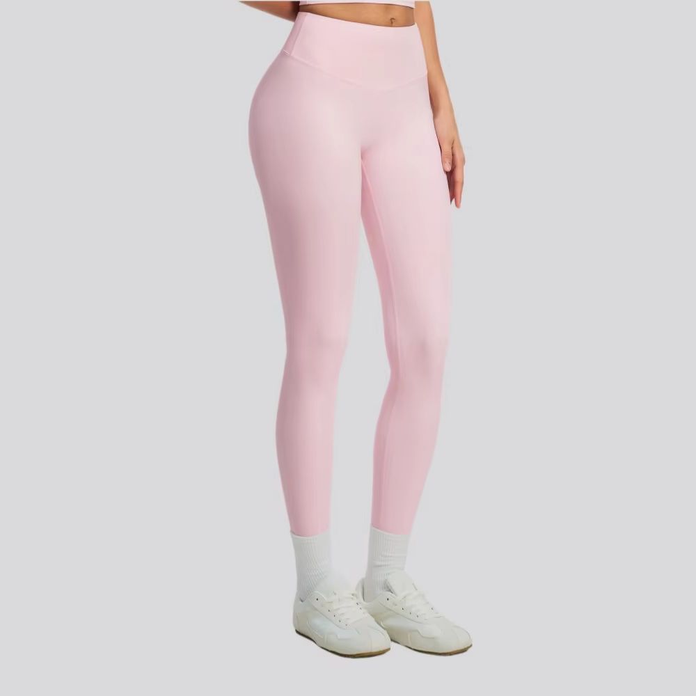 Yoga Fitness Gym - Effenkleurige yogabroek voor dames, hoge taille,