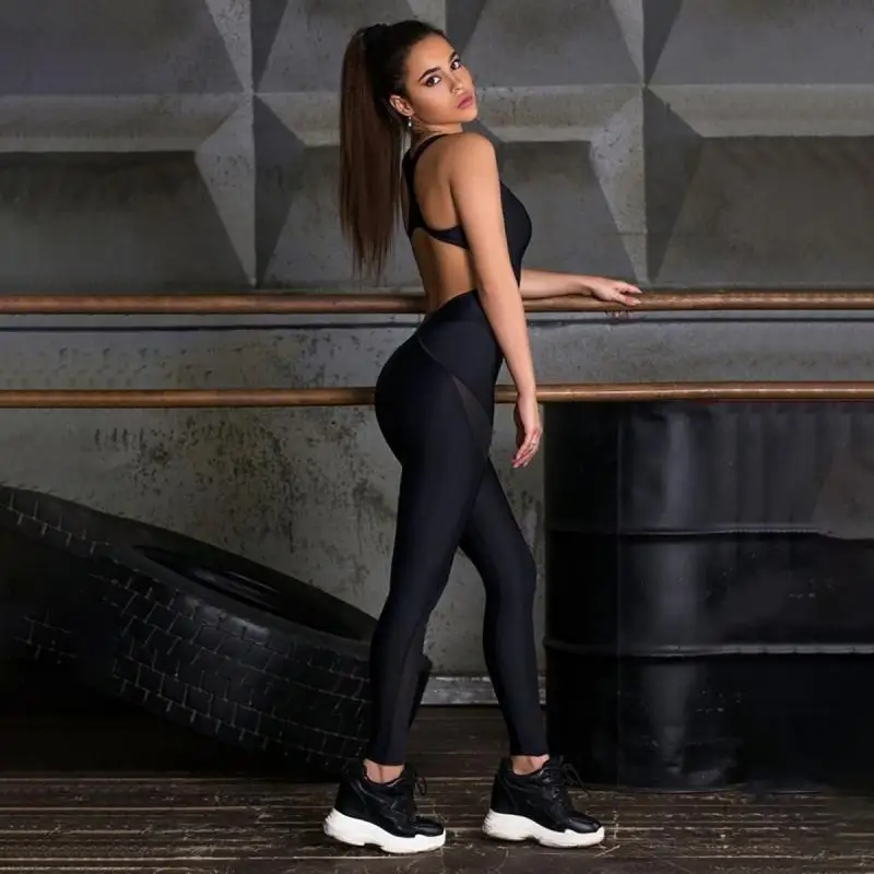 Oshoplive Zwarte bodycon yoga- - Yoga Fitness Jumpsuit recensie en prijs