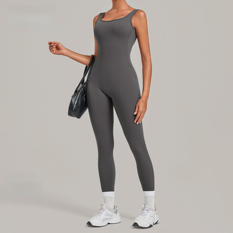 Yoga jumpsuit met diepe ruguit - Yoga Fitness Jumpsuit recensie en prijs