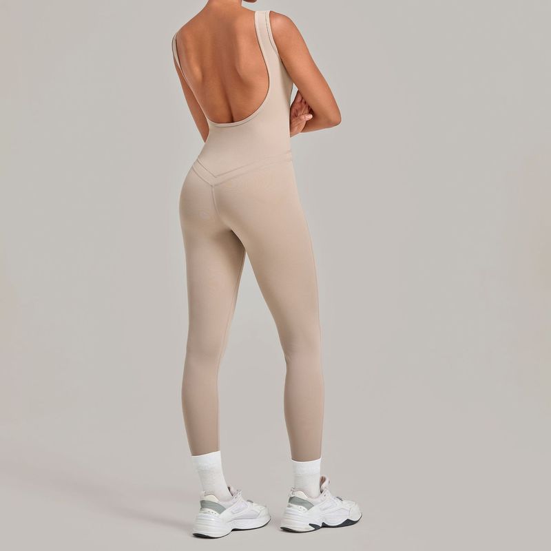 Yoga jumpsuit met diepe ruguit - Yoga Fitness Jumpsuit recensie en prijs